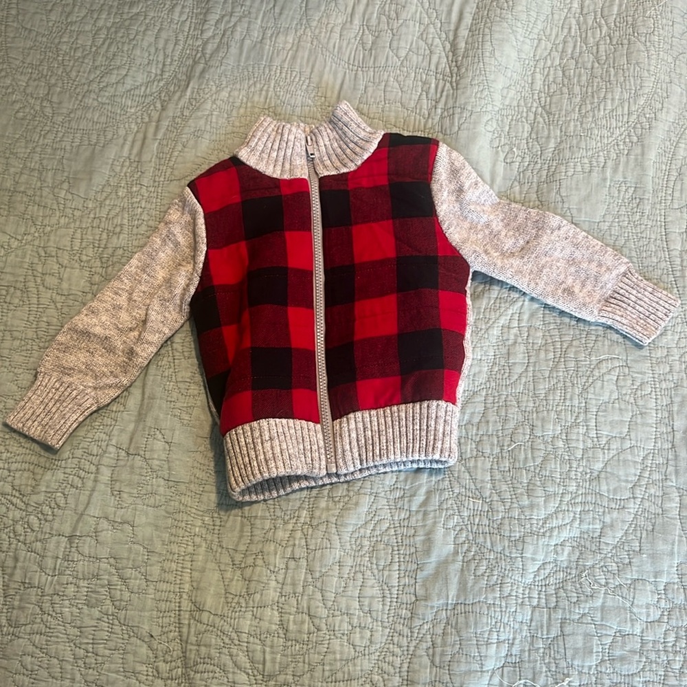 Cat and jack buffalo plaid jacket size 18m